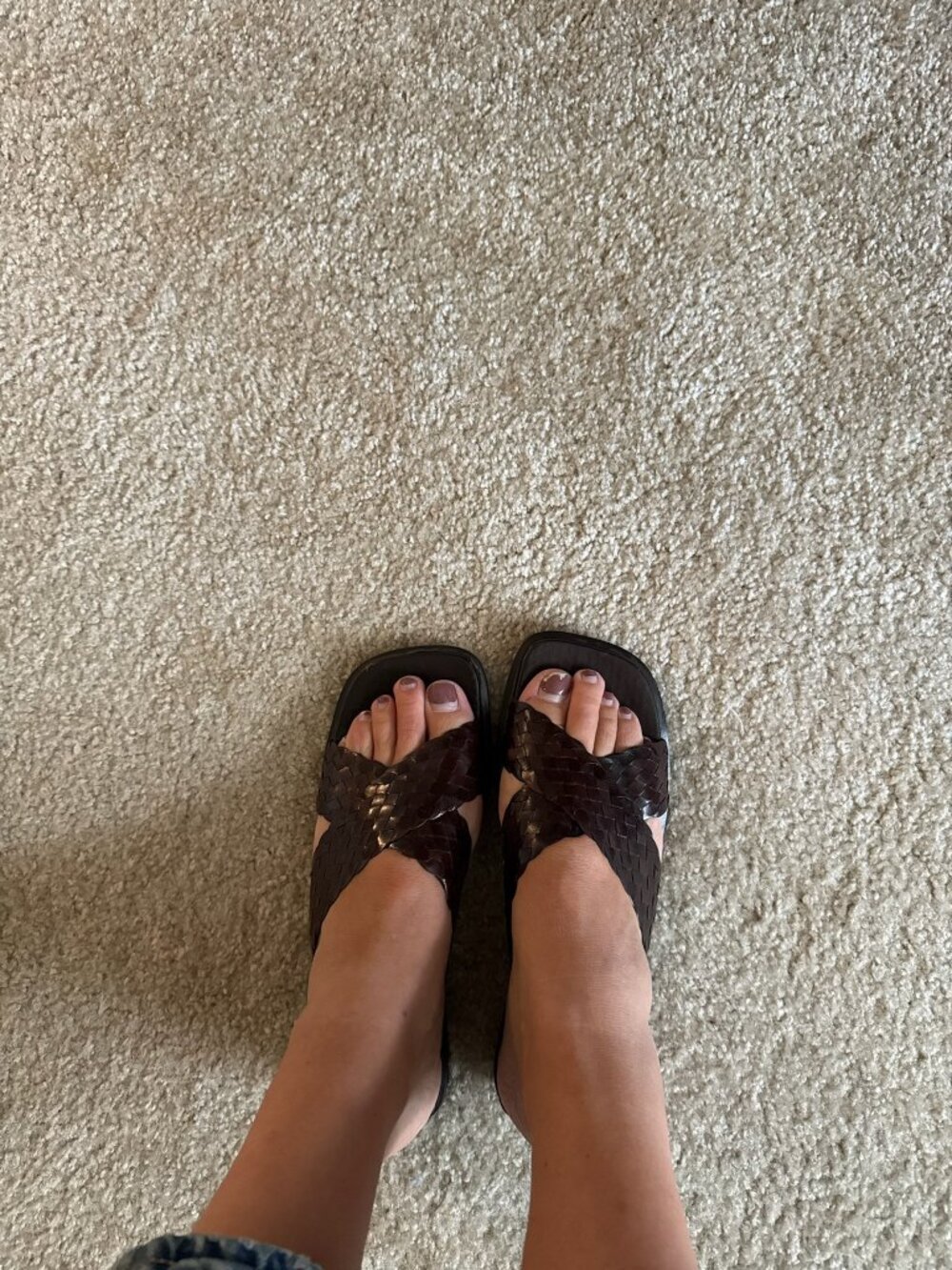 Vintage Joan & David Brown Leather Criss Cross Sandals Size 39